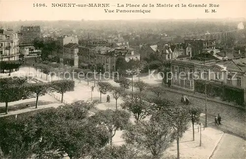 AK / Ansichtskarte Nogent sur Marne_94 La Place de la Mairie et la Grande Rue Vue panoramique 