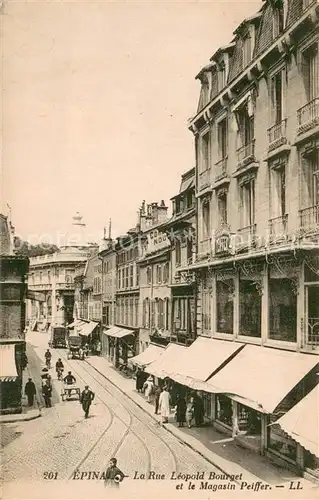 AK / Ansichtskarte Epinal_Vosges_88 La Rue Leopold Bourget et le Magasin Peiffer 