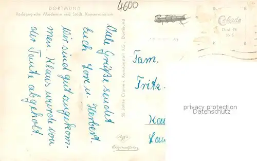 AK / Ansichtskarte Dortmund Paedagogische Akademie und Staedt. Konservatorium Dortmund