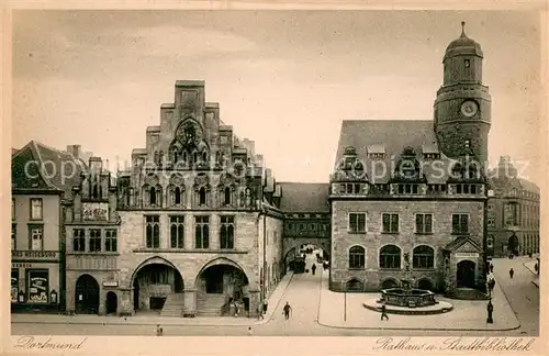 AK / Ansichtskarte Dortmund Rathaus und Stadtbibliothek Dortmund