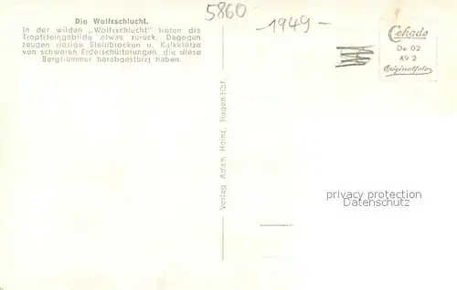 AK / Ansichtskarte Dechenhoehle_Iserlohn Wolfsschlucht 