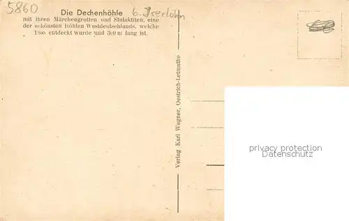 AK / Ansichtskarte Dechenhoehle_Iserlohn Kaiserhalle 