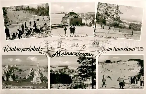 AK / Ansichtskarte Meinerzhagen Skigelaende Sprungschnaze Gasthof Zur Trotzenburg  Meinerzhagen