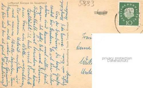 AK / Ansichtskarte Kierspe Isenburg Kierspe