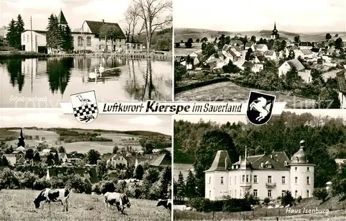 AK / Ansichtskarte Kierspe HAus Isenburg Schnoerrenbach mit Schwaenen Gesamtansichten Kierspe