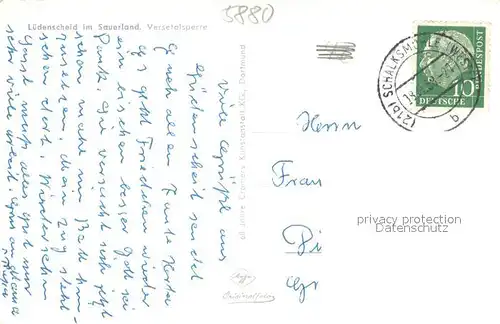 AK / Ansichtskarte Luedenscheid Versetalsperre Luedenscheid