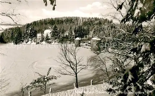 AK / Ansichtskarte Luedenscheid Fuerwiggetalsperre Gasthaus Winterlandschaft Luedenscheid