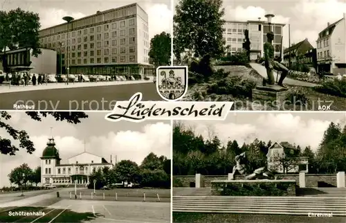 AK / Ansichtskarte Luedenscheid Rathaus AOK Ehrenmal Schuetzenhalle Luedenscheid