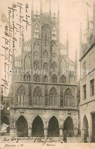 AK / Ansichtskarte Muenster_Westfalen Rathaus Muenster_Westfalen