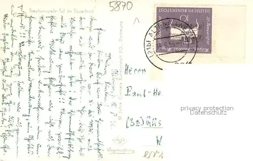 AK / Ansichtskarte Stephanopel_Hemer Stephanopeler Tal Sauerland 