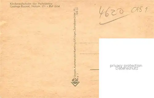 AK / Ansichtskarte Castrop Rauxel Kinderwohnheim der Heilsarmee Castrop Rauxel