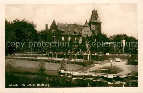 AK / Ansichtskarte Muenster_Westfalen Schloss Boniburg Gartenwirtschaft Muenster_Westfalen