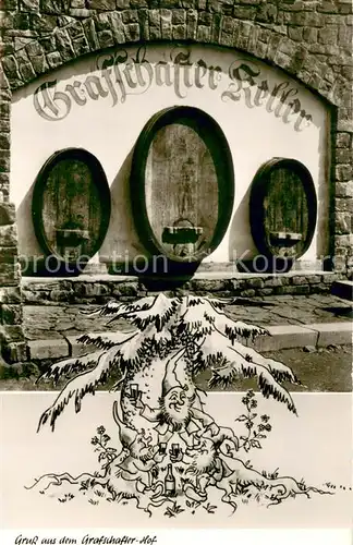 AK / Ansichtskarte Grafschaft_Sauerland Grafschafter Hof mit Grafschafter Keller Weinfaesser Wichtel Grafschaft_Sauerland