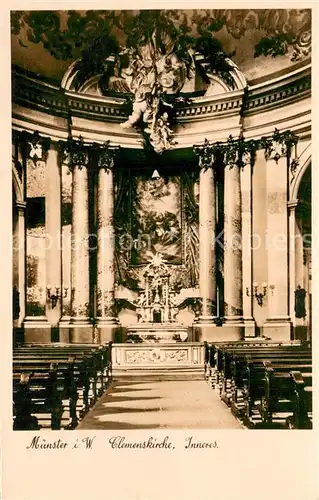 AK / Ansichtskarte Muenster_Westfalen Clemenskirche Innenansicht Altar Muenster_Westfalen