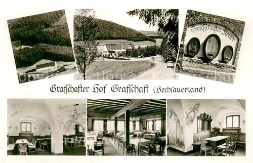 AK / Ansichtskarte Grafschaft_Schmallenberg Grafschafter Hof Weinfaesser Gastraum 