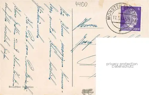 AK / Ansichtskarte Muenster_Westfalen Kiepenkerl Denkmal Statue Bromsilber Imitation Muenster_Westfalen