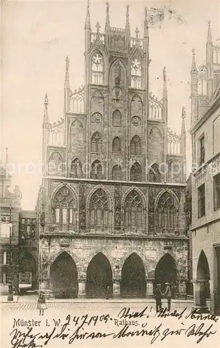 AK / Ansichtskarte Muenster_Westfalen Rathaus Muenster_Westfalen