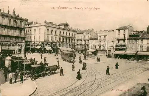 AK / Ansichtskarte Beziers Place de la Republique Beziers