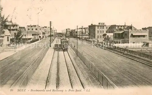 AK / Ansichtskarte Suez_Canal_de Boulevard and Railway to Port Said 