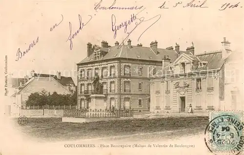 AK / Ansichtskarte Coulommiers_77 Place Beaurepaire Maison de Valentin de Boulongne 