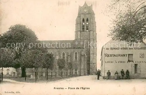 AK / Ansichtskarte Presles_Calvados Place de l Eglise Presles_Calvados