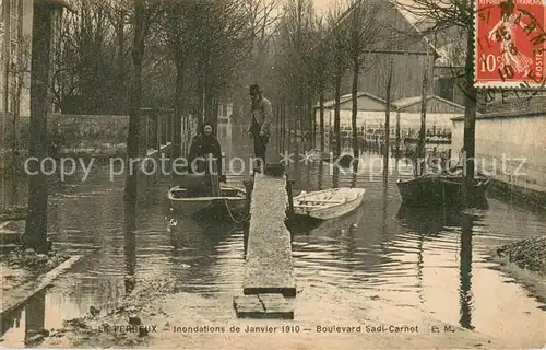 AK / Ansichtskarte Le_Perreux sur Marne Inondations de Janvier 1910 Boulevard Sadi Carnot Le_Perreux sur Marne