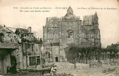 AK / Ansichtskarte Essomes sur Marne La Place et lEntree de la Basilique Essomes sur Marne