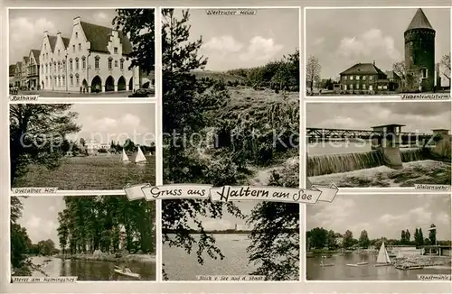 AK / Ansichtskarte Haltern_See Siebenteufelsturm Walzenwehr Stadtmuehle Stever Westruper Heide Haltern See