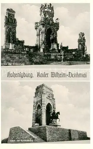 AK / Ansichtskarte Hohensyburg_Dortmund Kaiser Wilhelm Denkmal vor und nach Erneuerung 