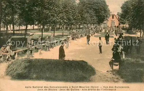 AK / Ansichtskarte Saint Maurice_55 Asile National des Convalescents Vue des Quinconces Jeux de Boules 