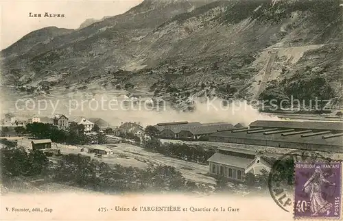 AK / Ansichtskarte Argentiere_Haute Savoie Usine de lArgentiere et Quartier de la Gare Argentiere Haute Savoie
