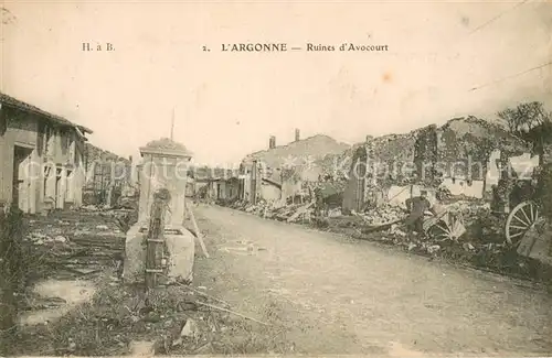 AK / Ansichtskarte Argonne Clermont Ruines d Avocourt 