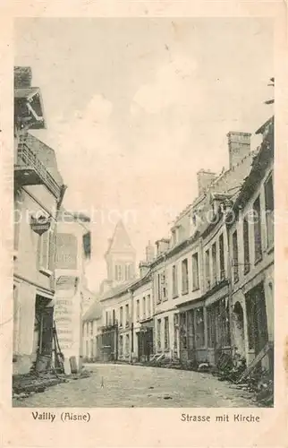 AK / Ansichtskarte Vailly sur Aisne Strasse mit Kirche Vailly sur Aisne