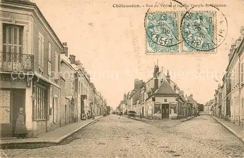 AK / Ansichtskarte Chateaudun Ruede Varize et rue du Temple St Valerien Chateaudun