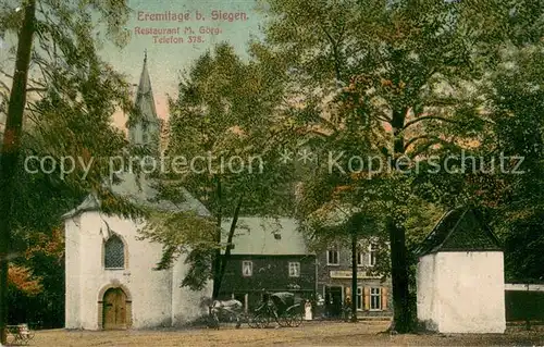 AK / Ansichtskarte Siegen_Westfalen Eremitage Kapelle Restaurant Siegen_Westfalen