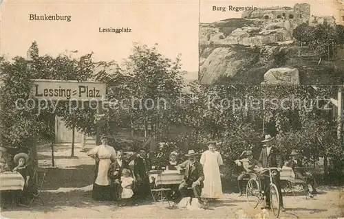 AK / Ansichtskarte Blankenburg_Harz Lessingplatz Burg Regenstein Blankenburg_Harz