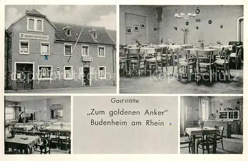 AK / Ansichtskarte Budenheim Gaststaette Zum goldenen Anker Gastraeume Budenheim
