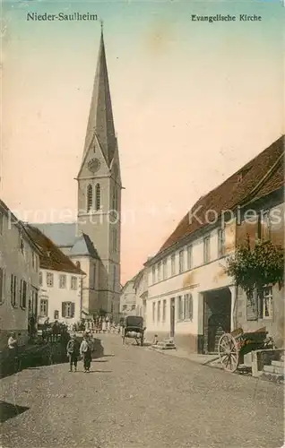 AK / Ansichtskarte Nieder Saulheim Ev Kirche Nieder Saulheim