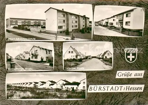 AK / Ansichtskarte Buerstadt Albert Schweitzer Schule Reichenberger Strasse Leipziger Strasse Rodstuecke Buerstadt