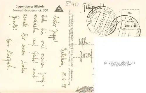 AK / Ansichtskarte Bilstein_Sauerland Jugendburg Feldpost Bilstein_Sauerland