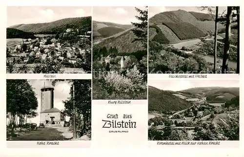 AK / Ansichtskarte Bilstein_Sauerland Panorama Luftkurort Burg Veischedetal Freibad Aussichtsturm Hohe Bracht Bremketal  Bilstein_Sauerland
