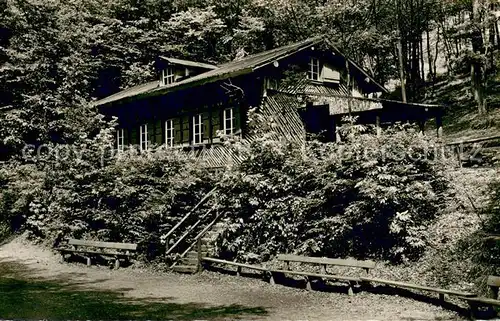 AK / Ansichtskarte Meggen_Lenne S.G.V. Blockhuette im Wald Meggen_Lenne
