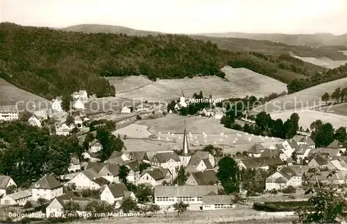 AK / Ansichtskarte Dorlar_Sauerland Ortsansicht mit Kirche Blick zum Martinshof Dorlar_Sauerland