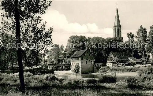 AK / Ansichtskarte Telgte_Warendorf Emspartie und Kirche Telgte Warendorf