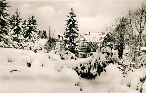 AK / Ansichtskarte Jagdhaus_Schmallenberg Gasthof Wiese Winterlandschaft 