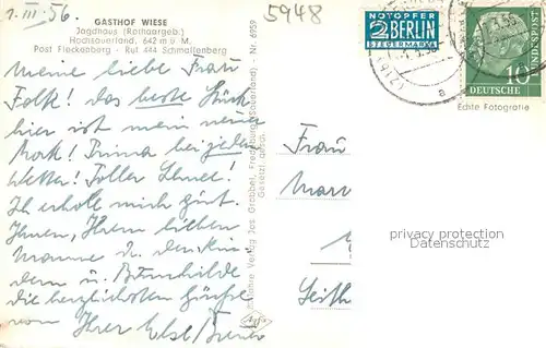 AK / Ansichtskarte Jagdhaus_Schmallenberg Gasthof Wiese Winterlandschaft 