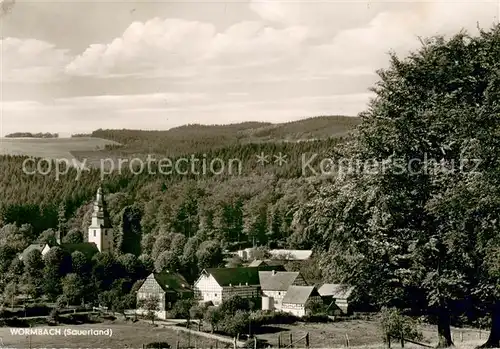 AK / Ansichtskarte Wormbach Ortsansicht mit Kirche Wormbach