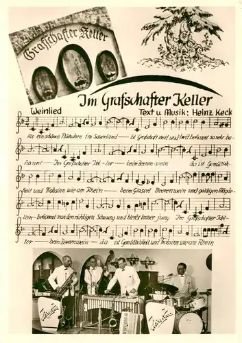 AK / Ansichtskarte Grafschaft_Sauerland Weinlied Im Grafschafter Weinkeller Grafschafter Keller Musikkapelle Grafschaft_Sauerland