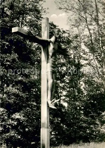 AK / Ansichtskarte Roxel Kruzifix in Kupfer an der Autobahnkapelle Roxel
