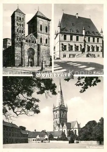 AK / Ansichtskarte Osnabrueck Dom Rathaus St. Katharinen Kirche Osnabrueck